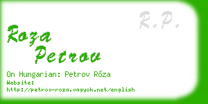 roza petrov business card